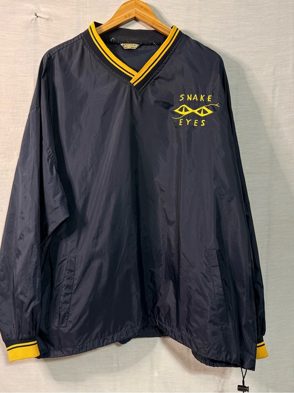 Vintage Triple Seven Snake Eyes Navy Yellow Windbreaker Pullover